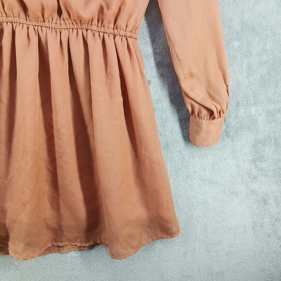LOVELY GIRL Dress MEDIUM (8-10) Women Pullover Burnt Orange Tie Lightweight - Picture 12 of 13